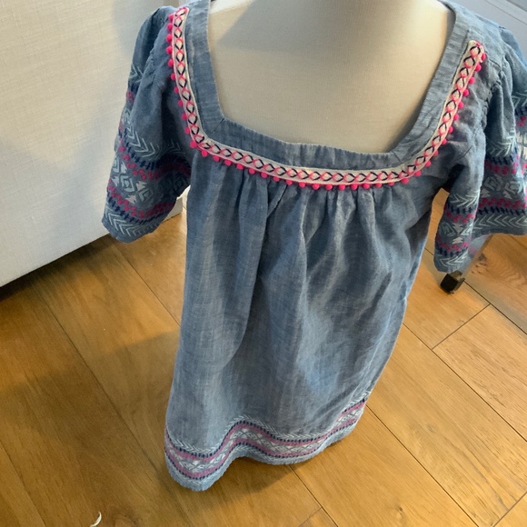 Cat & Jack Blue Square-Necked Dress with Embroidery - Picture 1 of 6